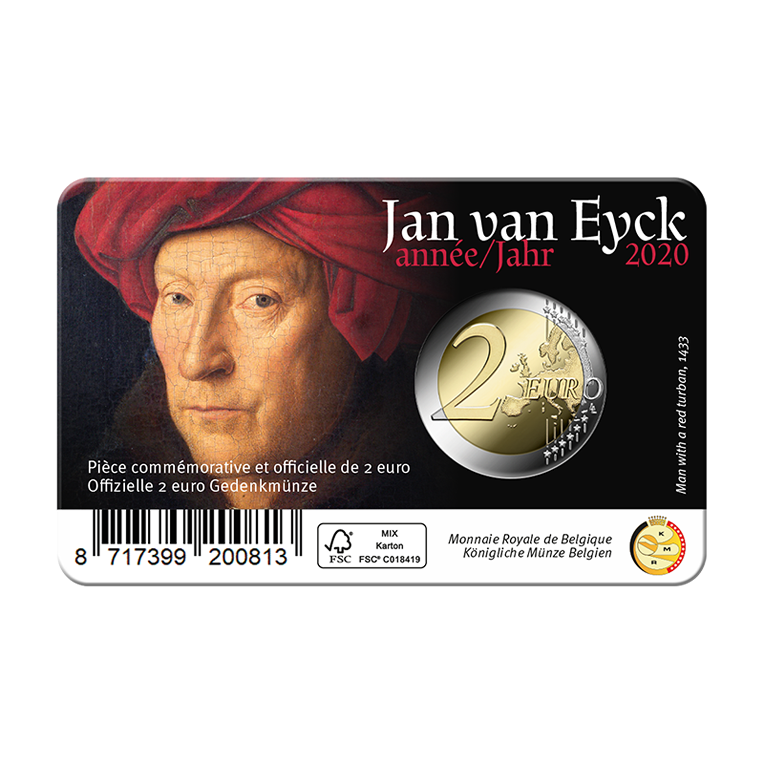 België 2 Euro 2020 Jan van Eyck Coincard Nederlands