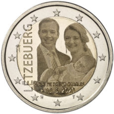 2 Euro Luxemburg 2020 UNC Prins Charles foto variant