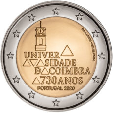 2 Euro Portugal 2020 UNC 730 Jaar Universiteit Coimbra